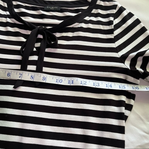 Talbot Medium Black and White Striped Tops  Women - Picture 10 of 16